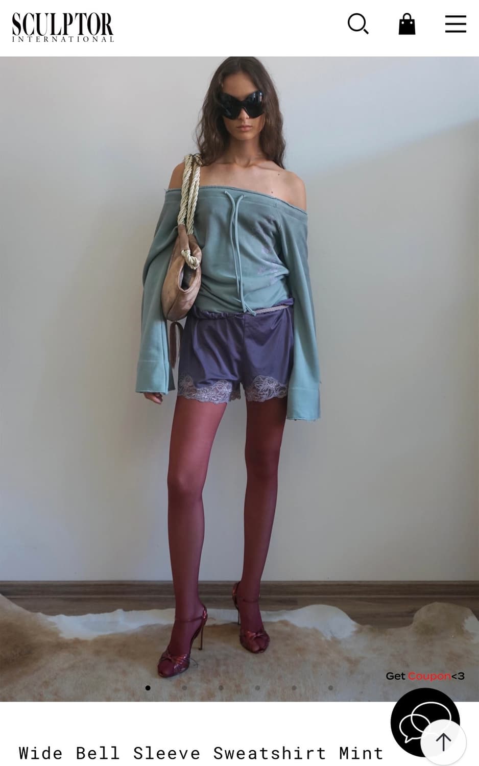 스컬프터) Wide Bell Sleeve Sweatshirt Mint M 상품이미지1