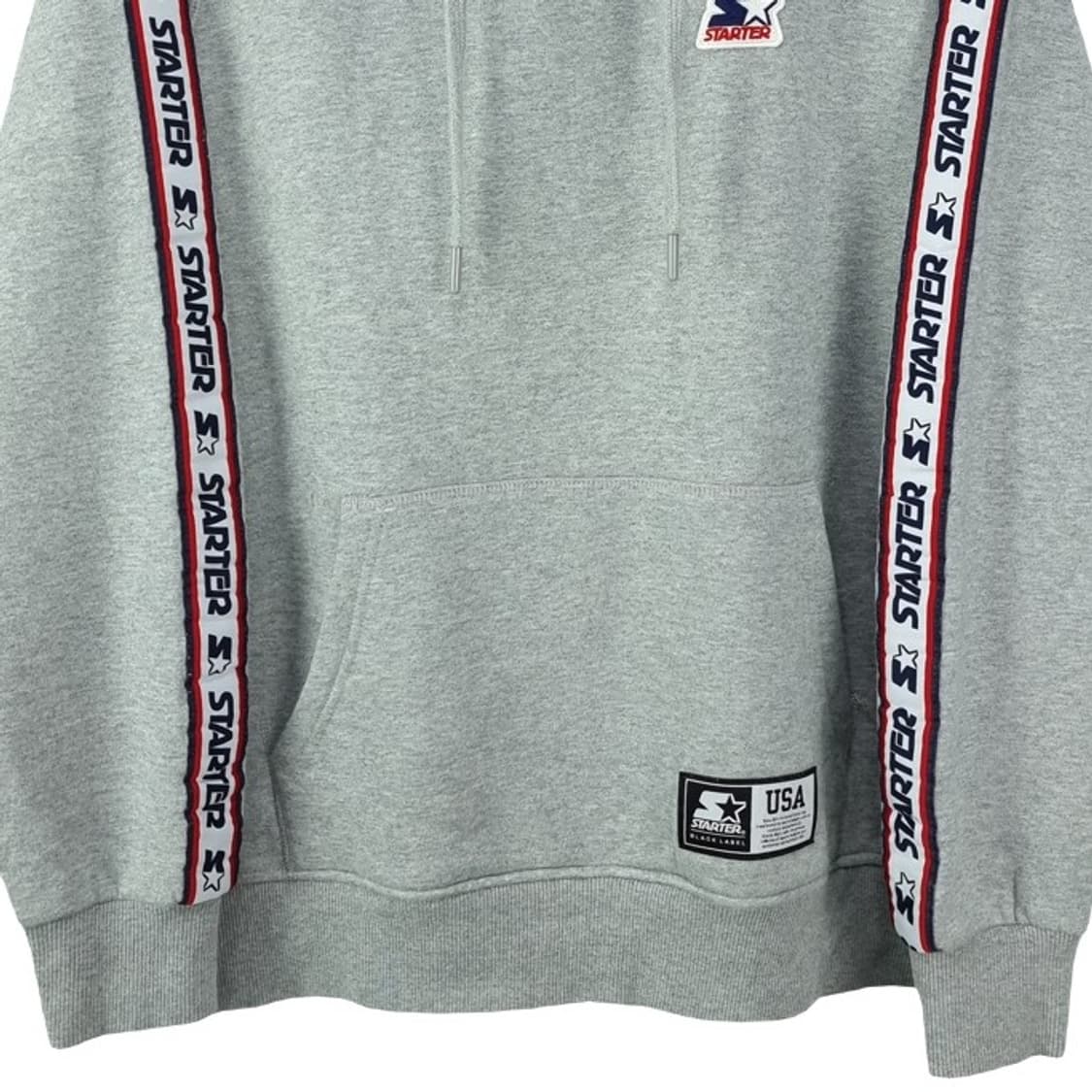 [스타터] 로고 패치 오버핏 후드티 그레이 M19824 상품이미지5