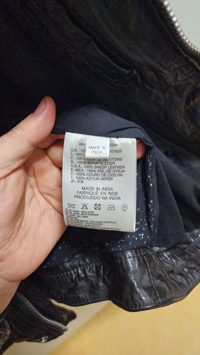 정품 디젤(DIESEL) 레더 가죽 라이더 자켓 상품이미지7