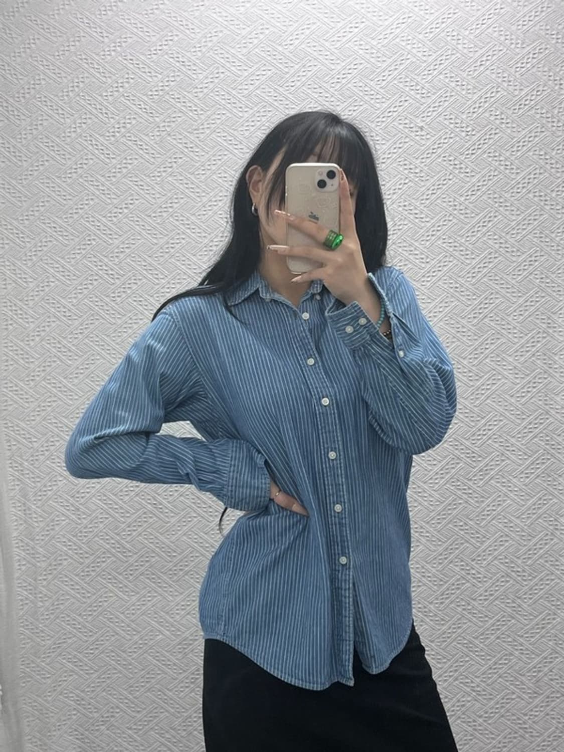 유니클로 U 르메르 레트로 빈티지 스트라이프 셔츠 S C08325 상품이미지1