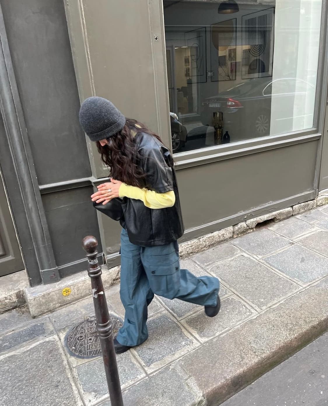 에토스 레더 하프 슬리브 탑 상품이미지2