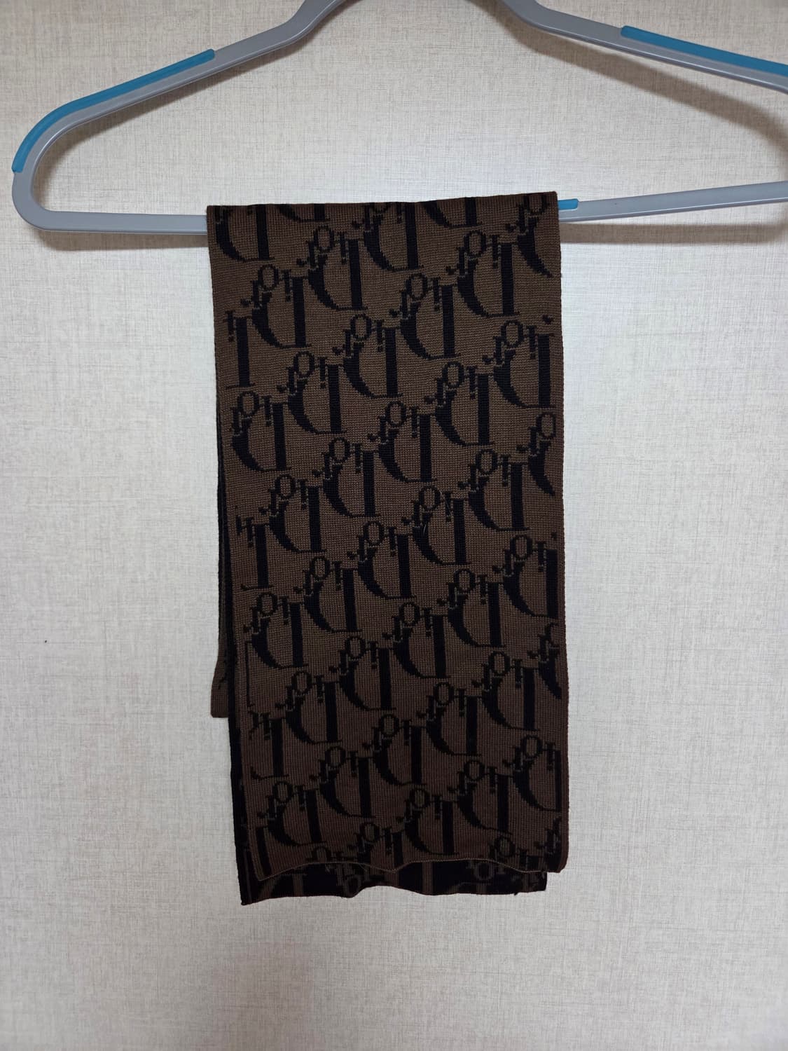 디올 Dior 로고 양면목도리 브라운/블랙 상품이미지4