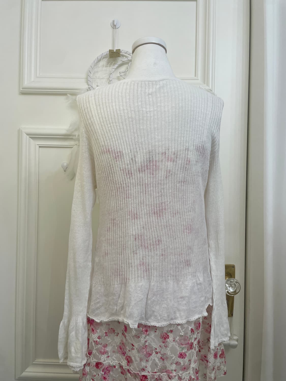 white lace ruffle crystal button fairy c 상품이미지5