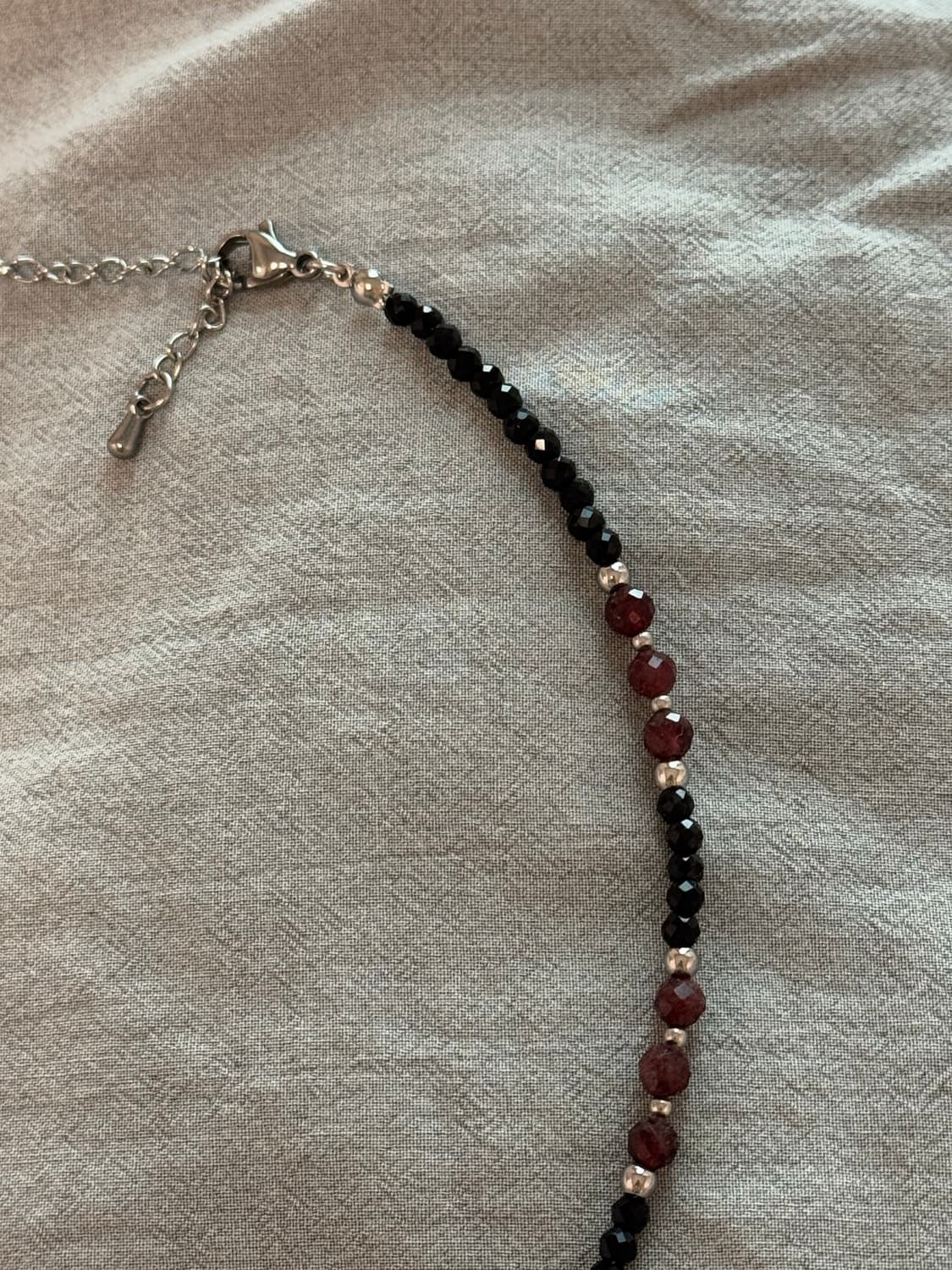 (맞춤) 천연석 가넷 오닉스 믹스 원석 목걸이 상품이미지3