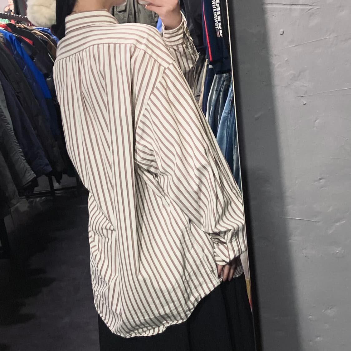 [IM]폴로 랄프로렌 섀도 스트라이프 셔츠 브라운 상품이미지7