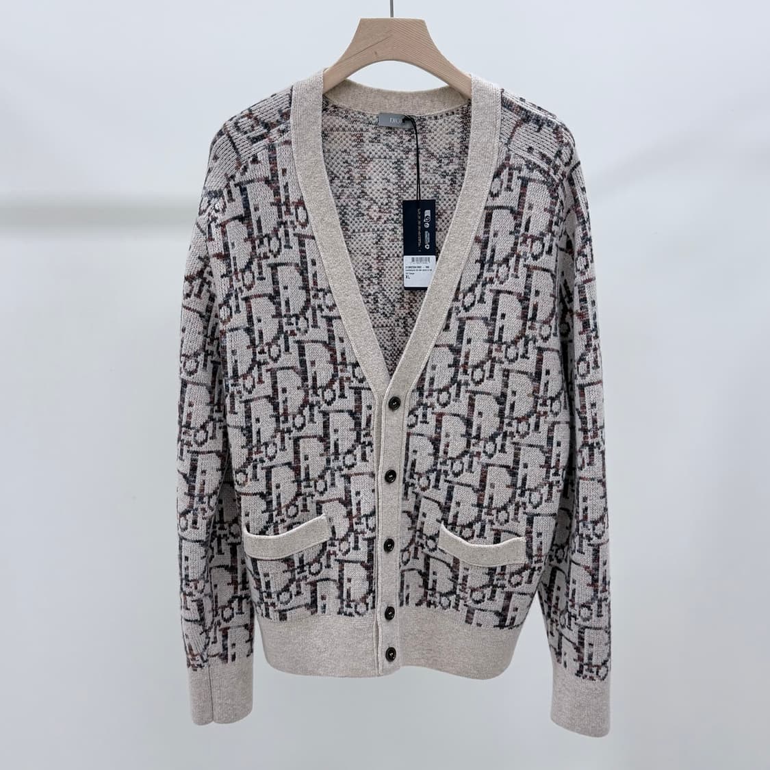 [미사용/XL] 디올 오블리크 자카드 가디건 베이지 상품이미지1
