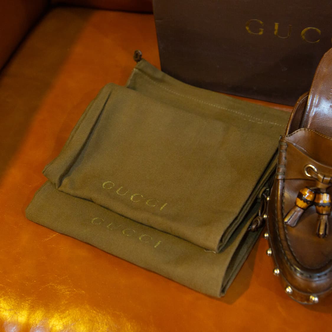 구찌 뱀부 태슬 플랫폼 로퍼 브라운 상품이미지8