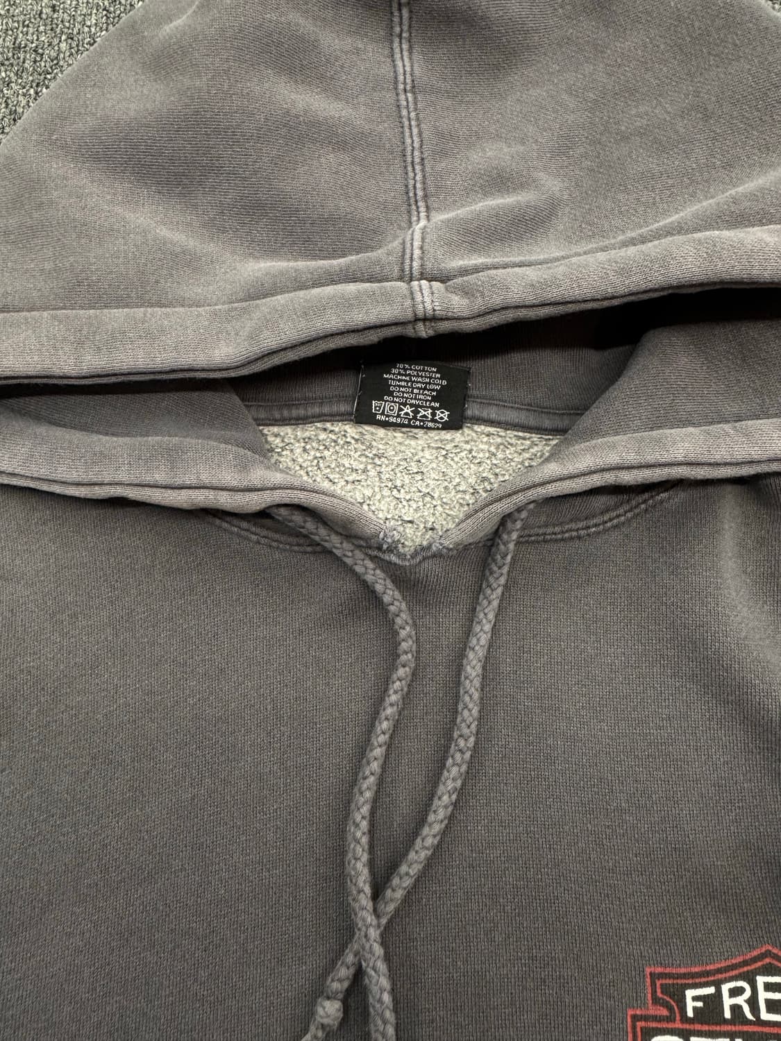 M)스투시 빈티지 FRESH STUSSY GEAR 방패 로고 프린팅 차콜 상품이미지4