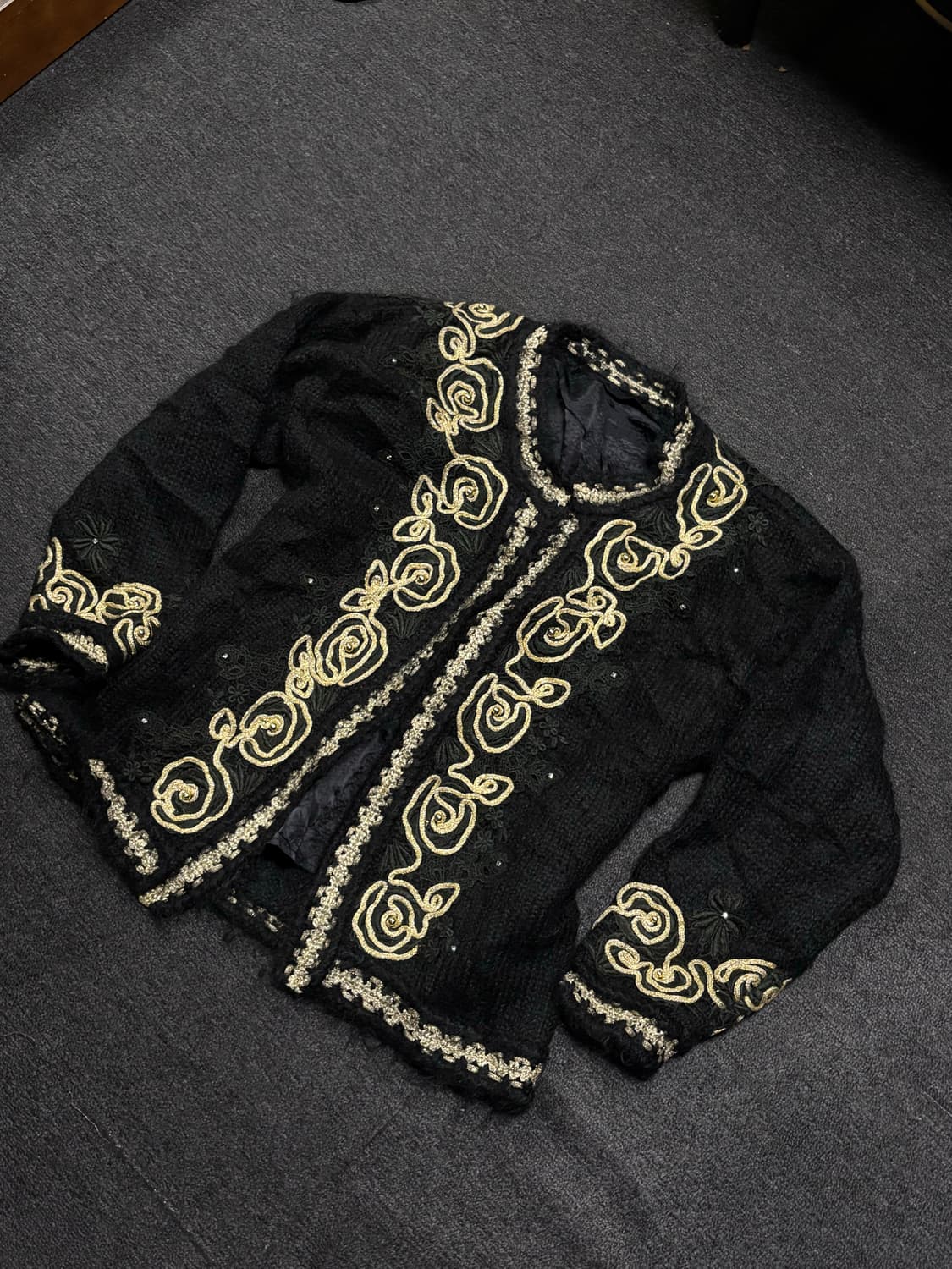 Gold&Black Roses tweed jacket 상품이미지3