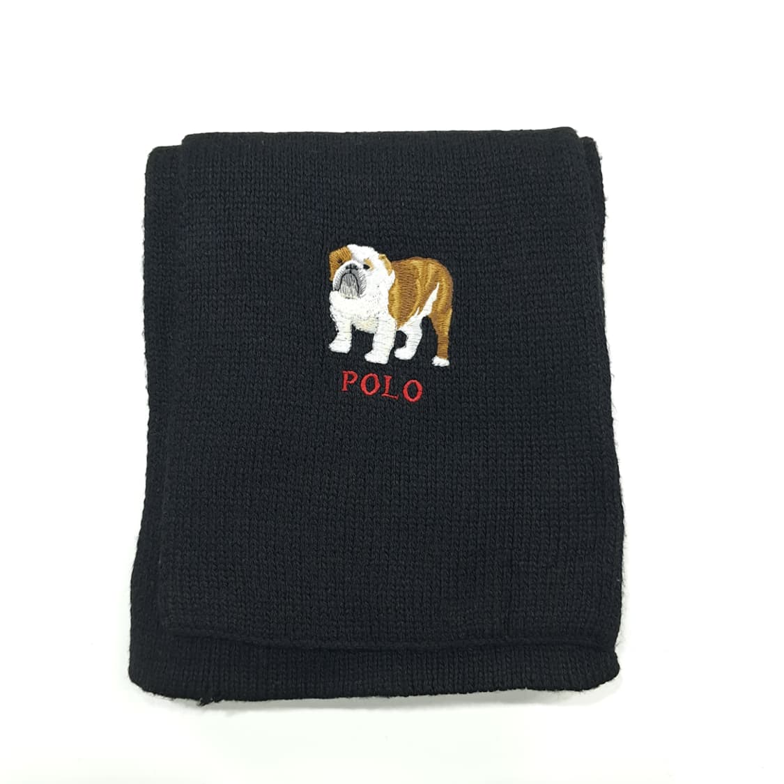 MX232 폴로 랄프로렌 블랙 불독 자수 니트 목도리 머플러 상품이미지6