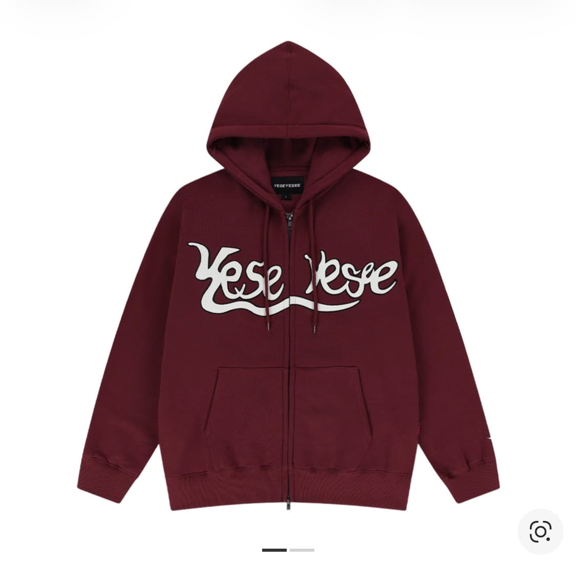 예스아이씨 예스 스네일 로고 집업 후디 버건디 상품이미지1