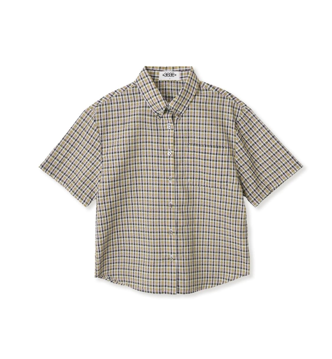 [에이이에이이 aeae] 플라워 버튼 체크 셔츠(옐로우) 상품이미지1