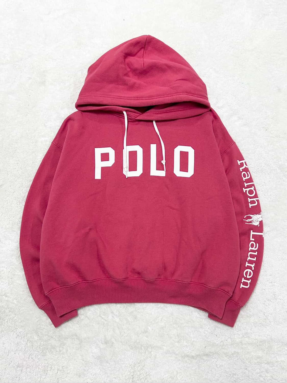 폴로 신형 빅로고 핑크 후드 상품이미지5