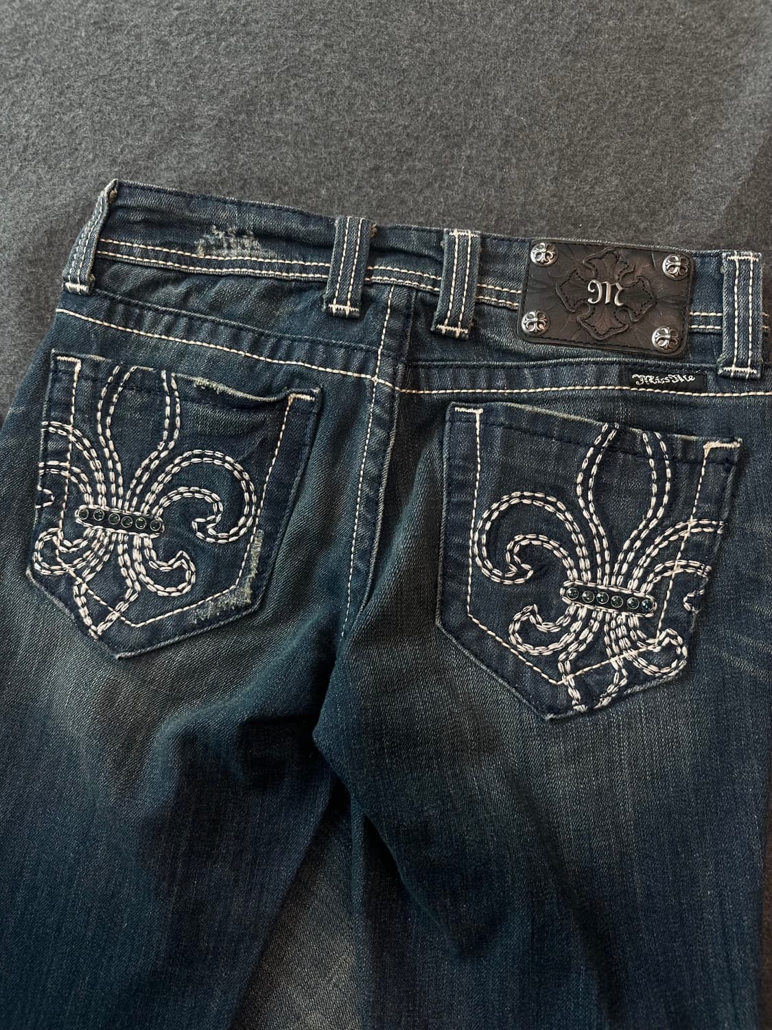 미스미 디테일 백패치 부츠컷 데님팬츠 y2k 펑크 상품이미지6