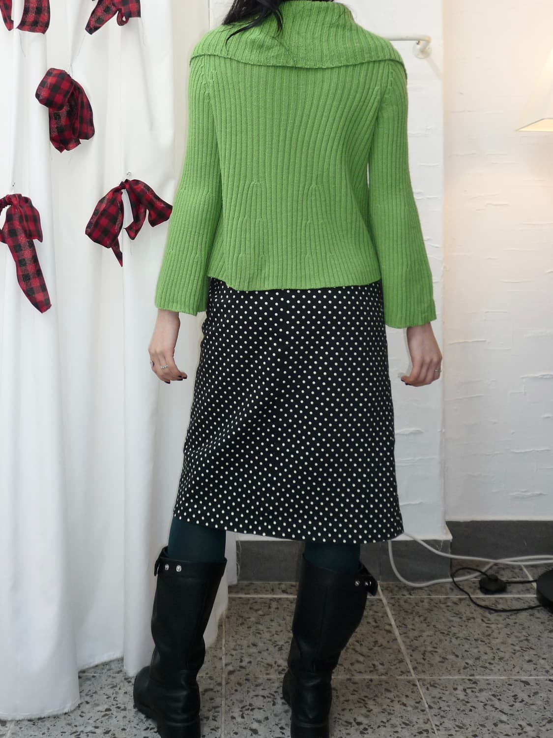 vivid lime green flare cardigan 상품이미지3