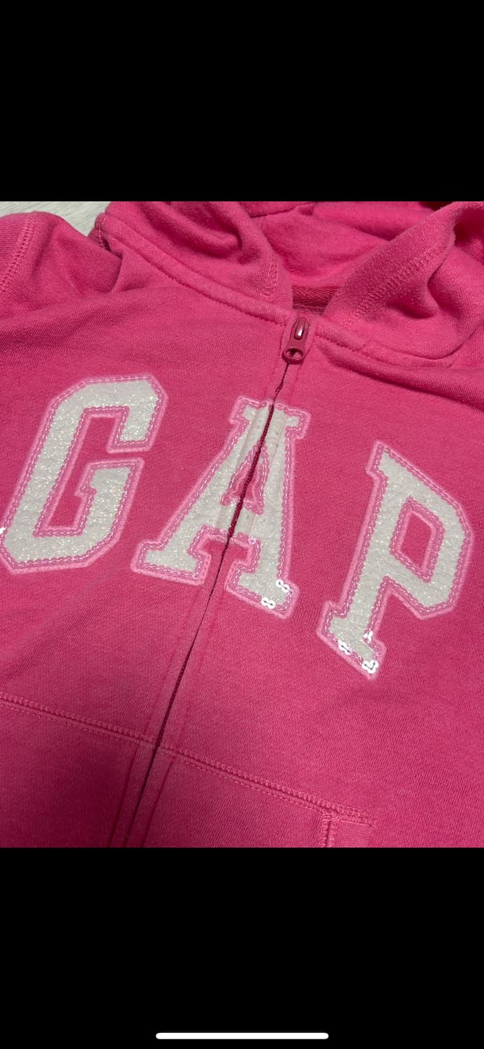 얼짱시대 갭 딸기핑크 펄로고 후드집업 상품이미지5