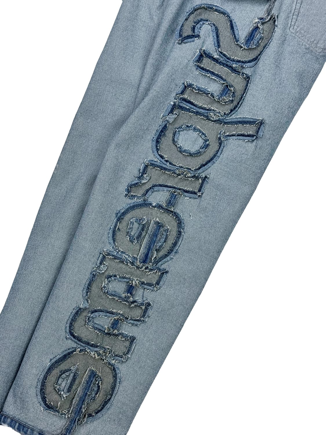 슈프림 인셋 로고 진 워시드 블루 상품이미지5