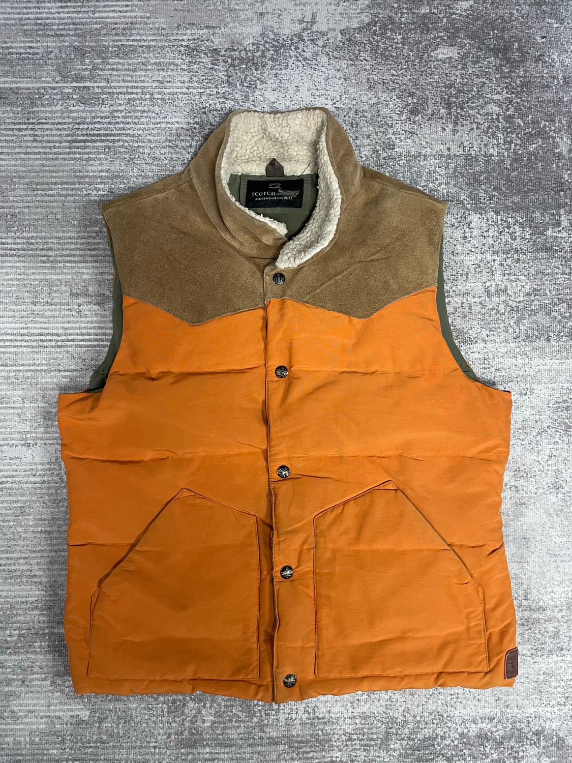 90s 스카치 소다 리얼스웨이드 배색 베스트 상품이미지1