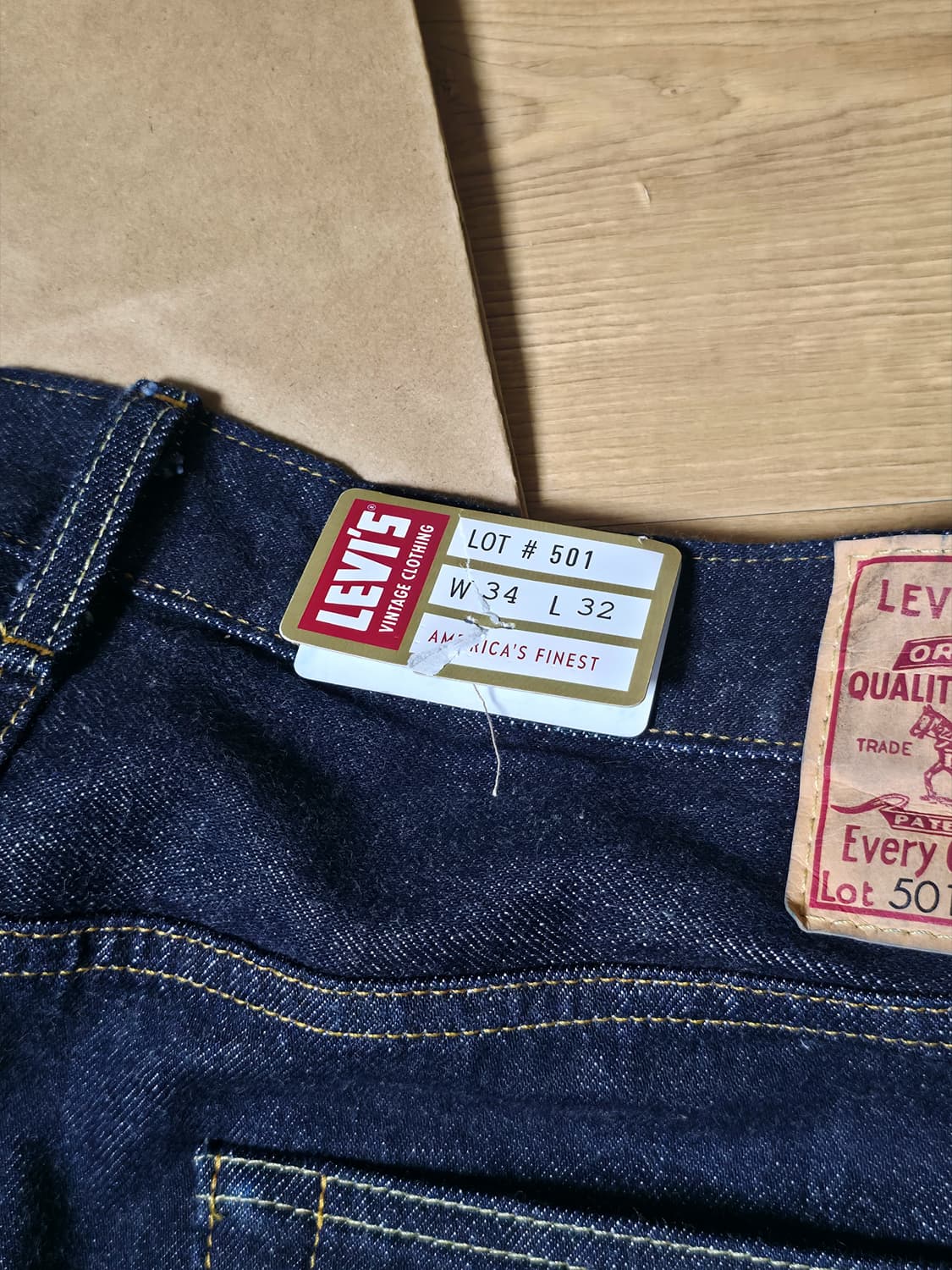 (신품급)리바이스 LVC 1955 501XX 진 RINSE W34 L32 상품이미지7