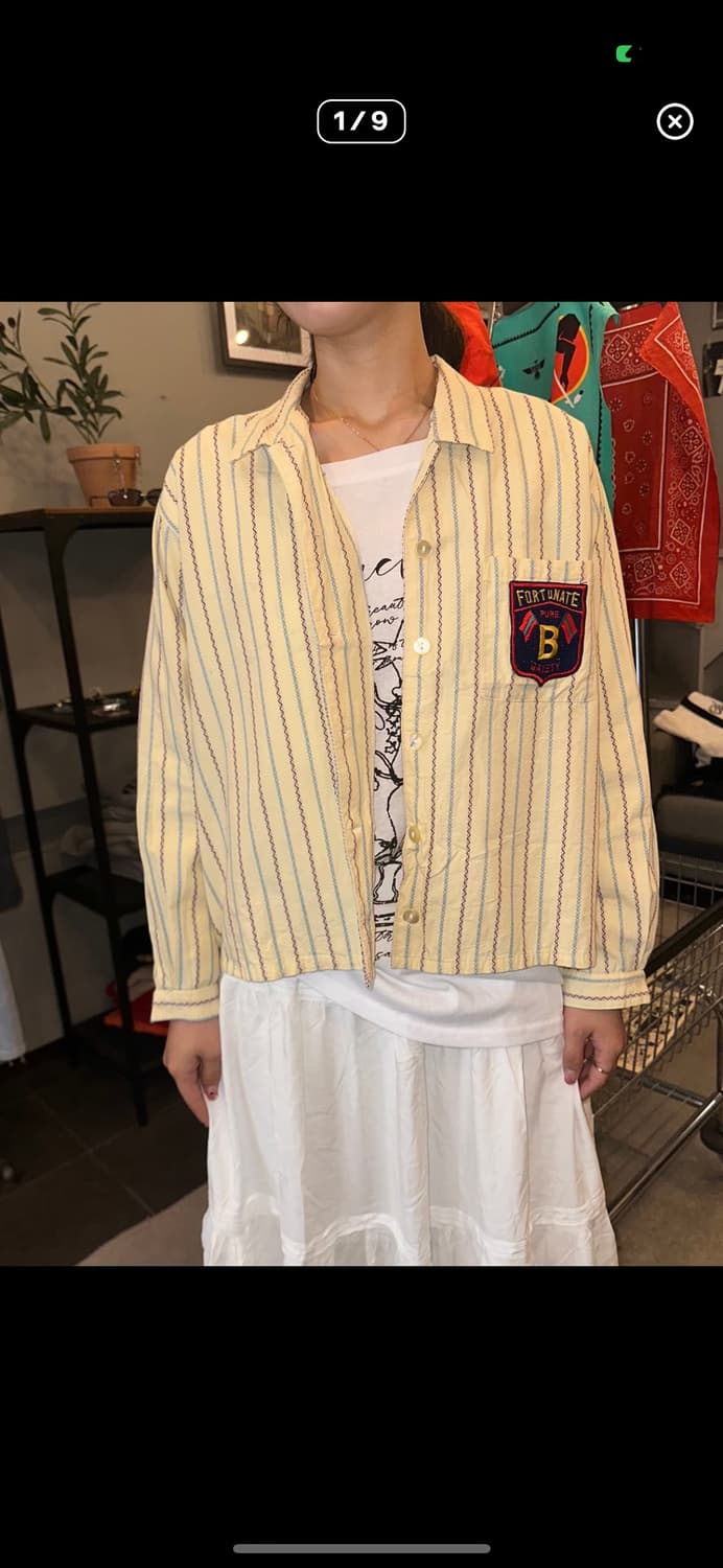 Japanese stripe pattern patch detail SH 상품이미지1