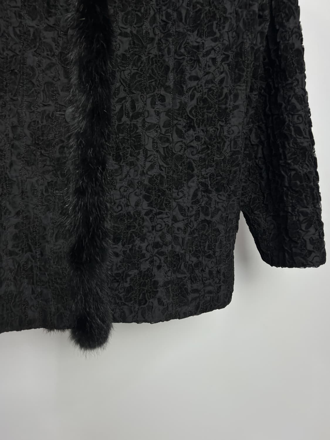 빈티지 퍼 디테일 주름 자켓 상품이미지4