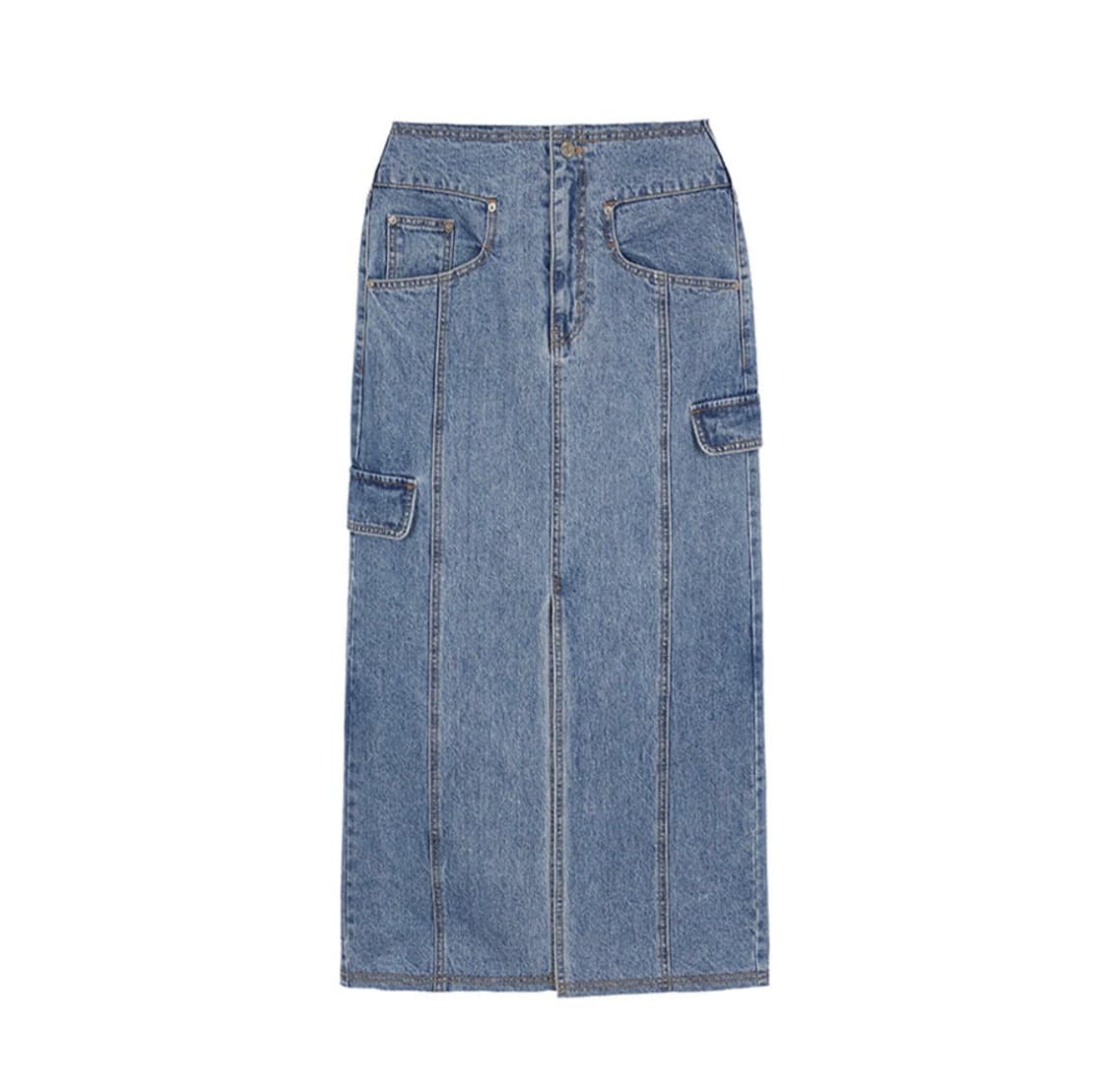 레이브 데님 롱 스커트 Denim Midi Skirt in Blue 상품이미지1