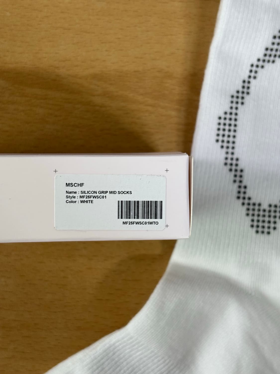 (무료배송) 미스치프 실리콘 그립 미드 삭스 / 롬버스 양말 화이트 상품이미지2