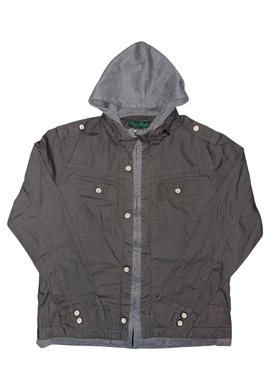 Create Barefoot 버튼 후드 집업 자켓 상품이미지5