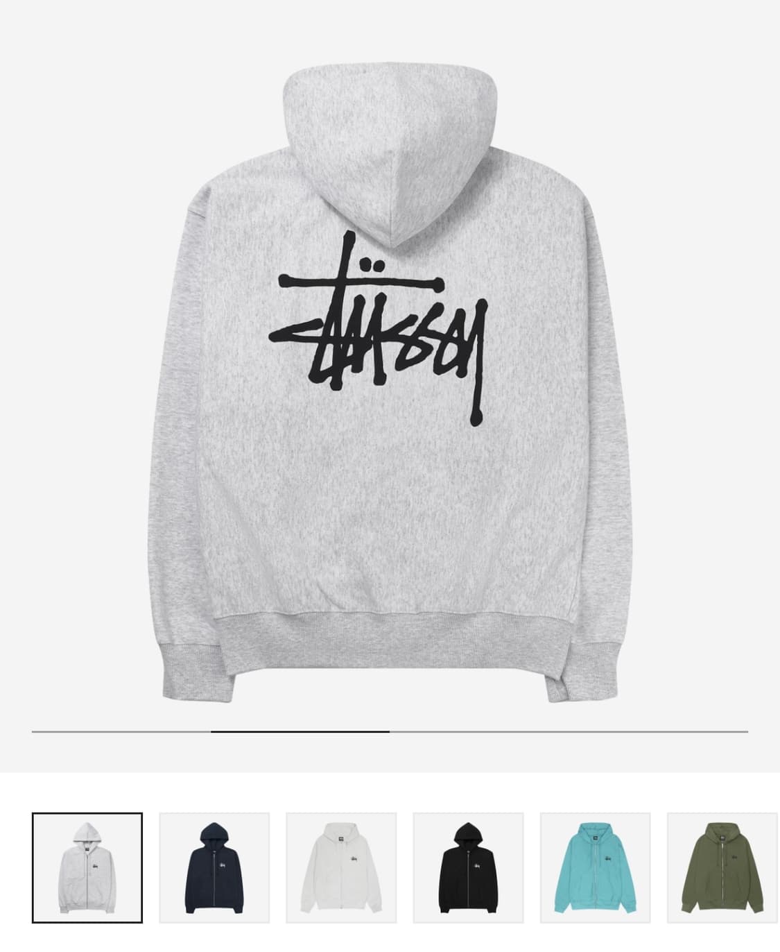 (새상품) 스투시 후드 집업 애쉬 헤더 (XL) 상품이미지2