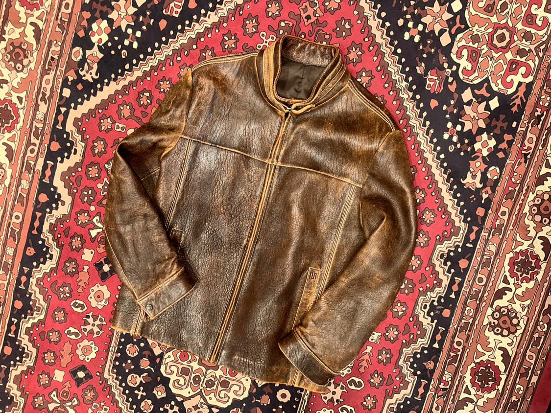 ( XL-2X ) 가죽자켓 레더자켓 워크웨어 아메카지 빈티지가죽 상품이미지1