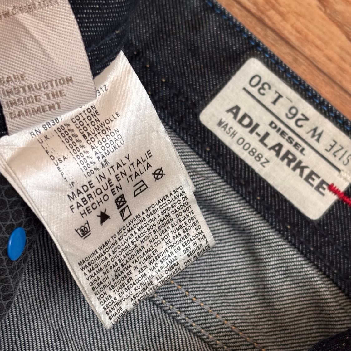 디젤 26 이태리 데님 청바지 콜라보 아디다스 LARKEE  상품이미지7