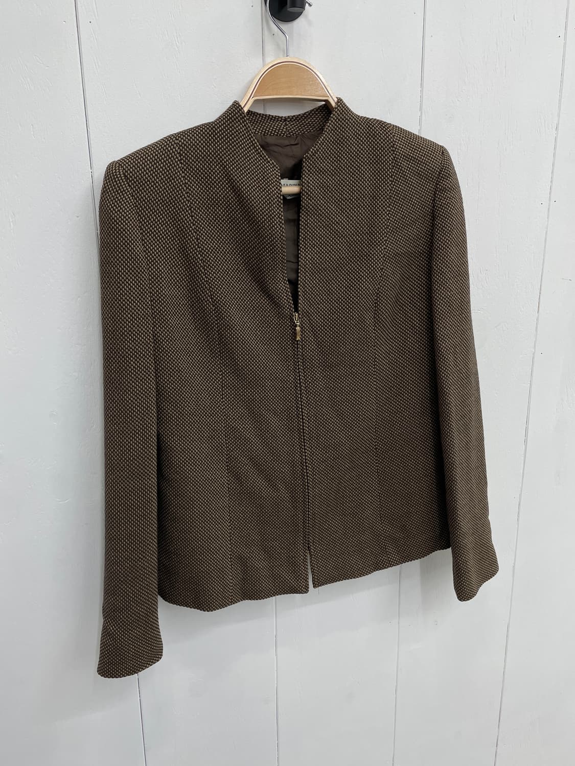 마리나리날디 브라운 패턴 울 100% 집업 자켓 상품이미지8