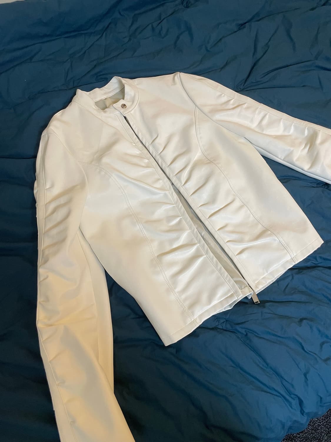 나체 화이트 셔링 가죽 자켓 상품이미지1