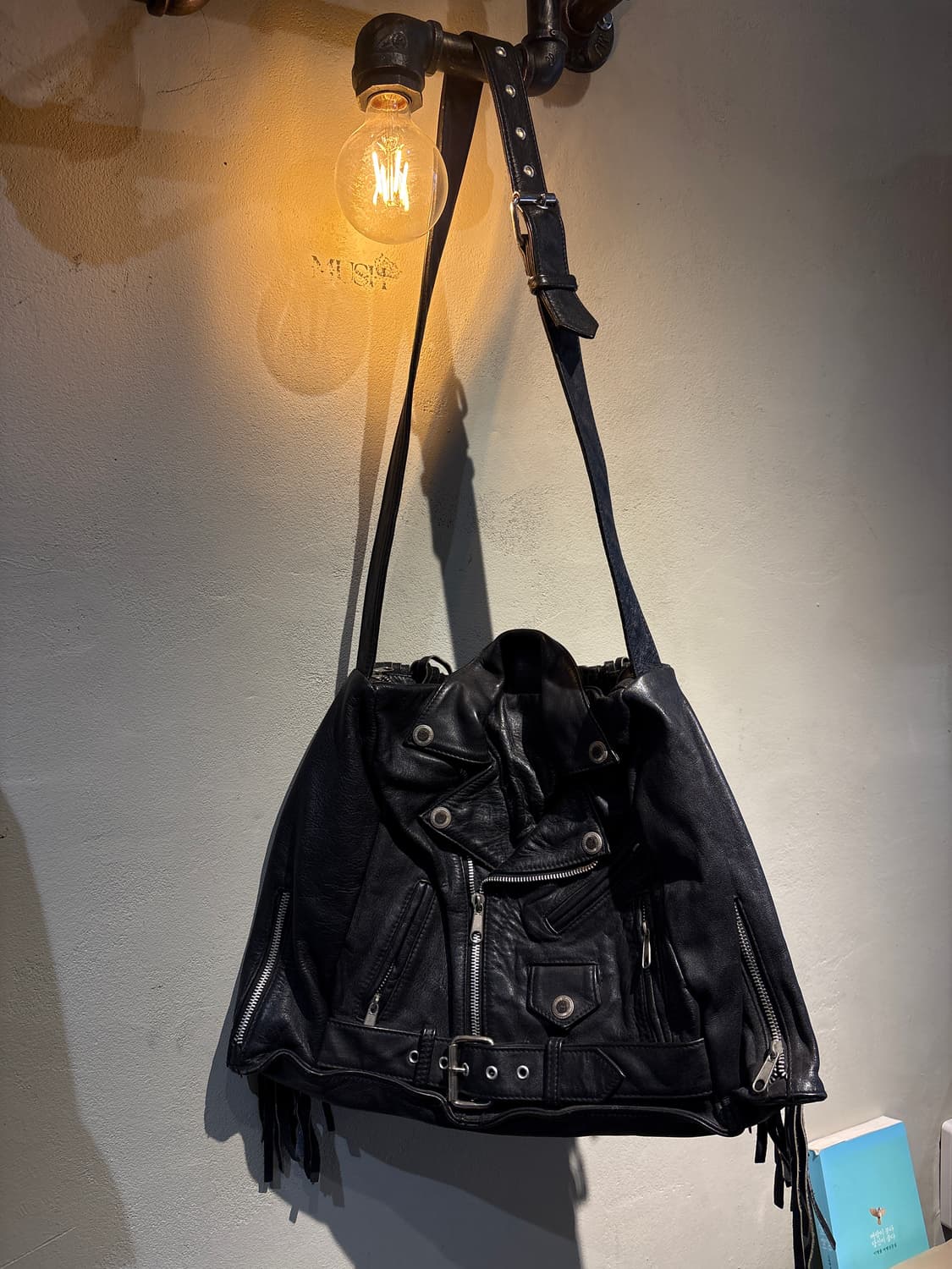 라이더 재킷 양가죽 커스텀 백 웨스턴 가방 상품이미지1