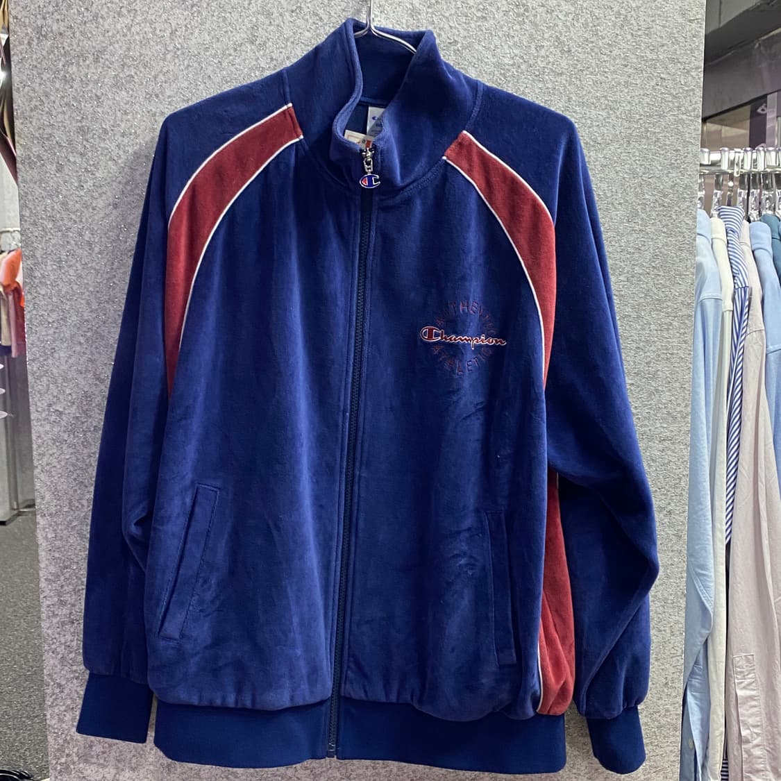 챔피온 캐주얼 네이비 벨벳 집업 B3335 상품이미지2