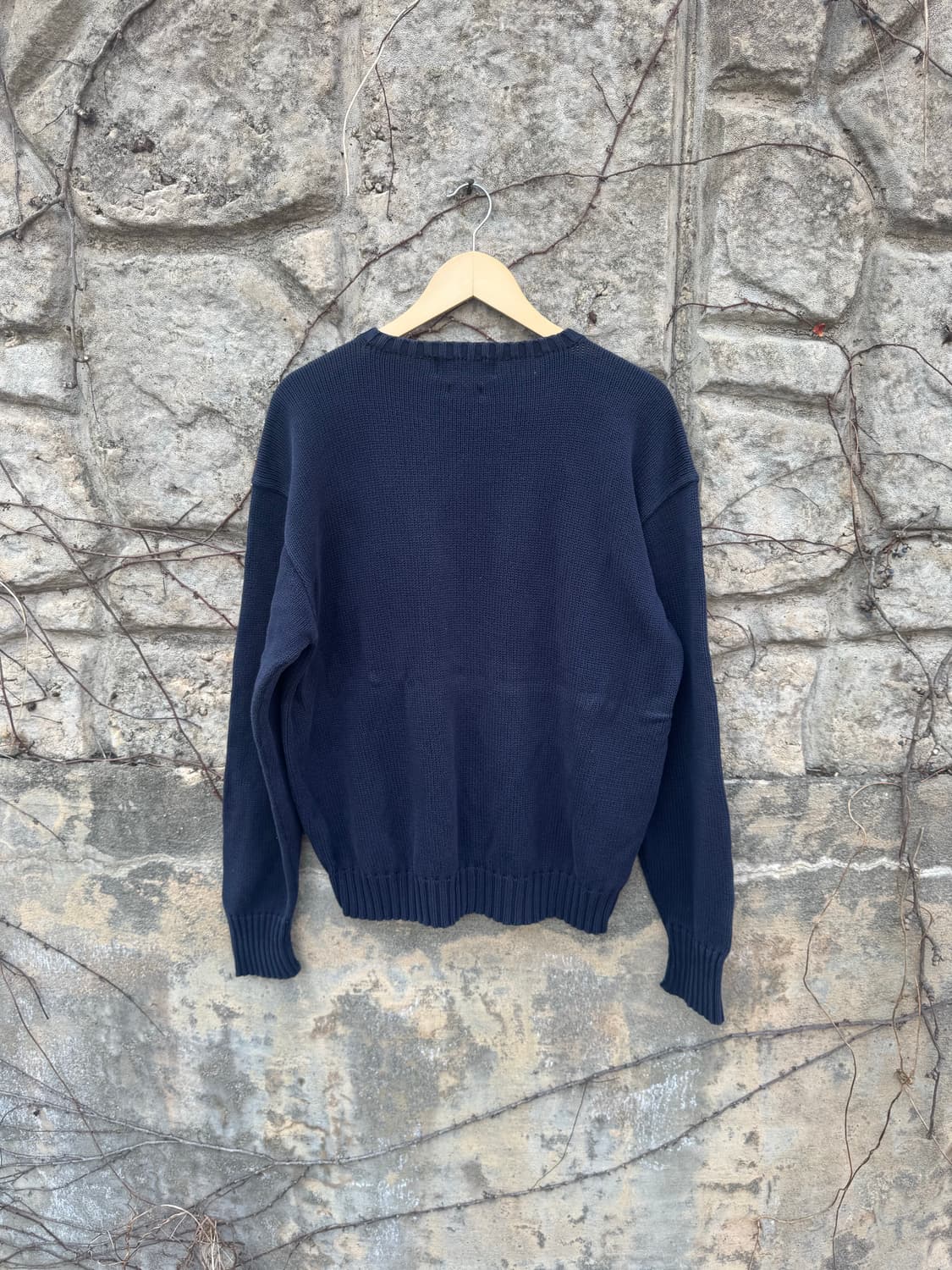 90s 폴로 랄프로렌 빈티지 코튼 니트 네이비 xl 상품이미지2
