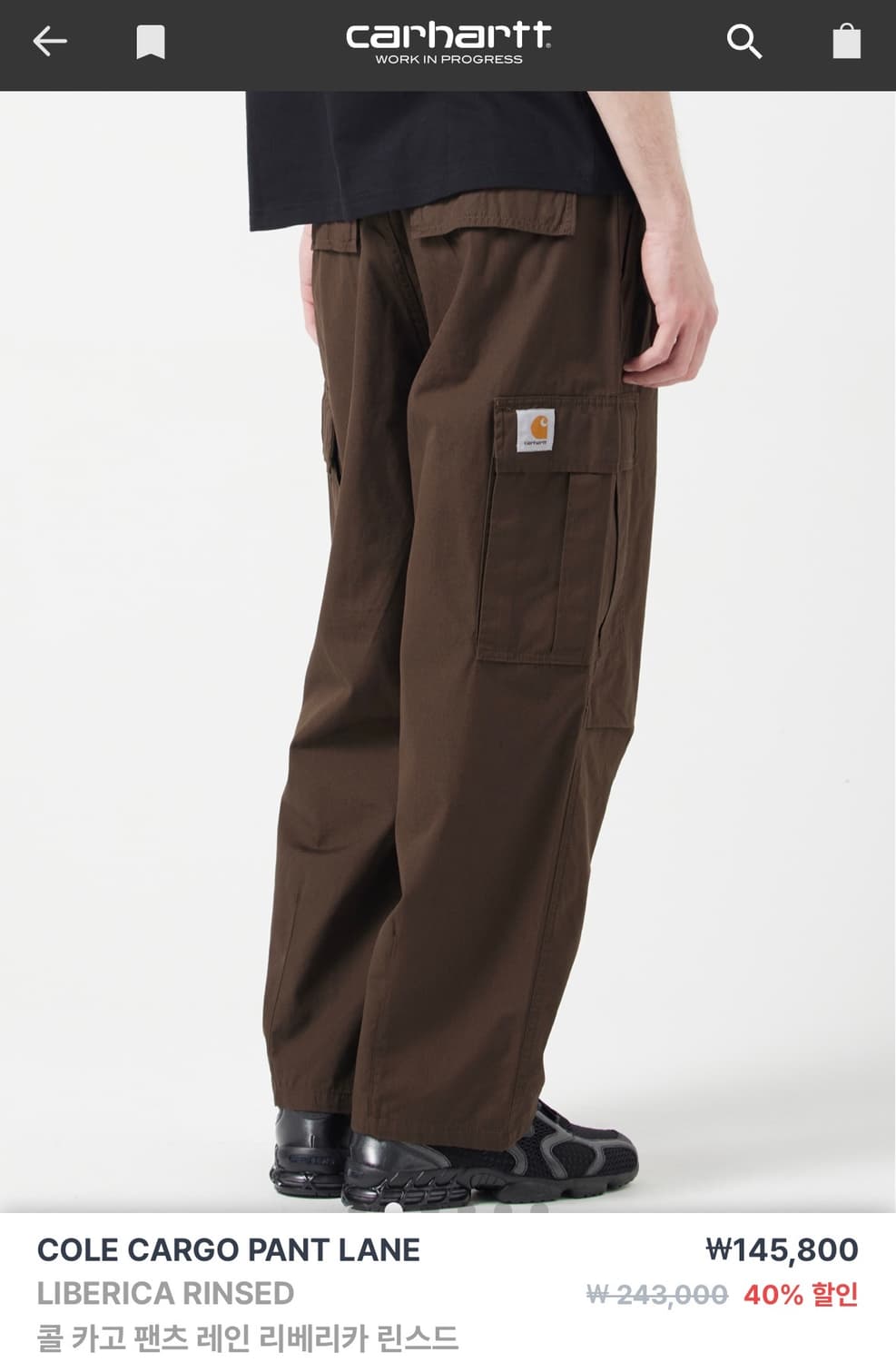 칼하트 콜 카고 팬츠 레인 리베리카 린스드 30 상품이미지1