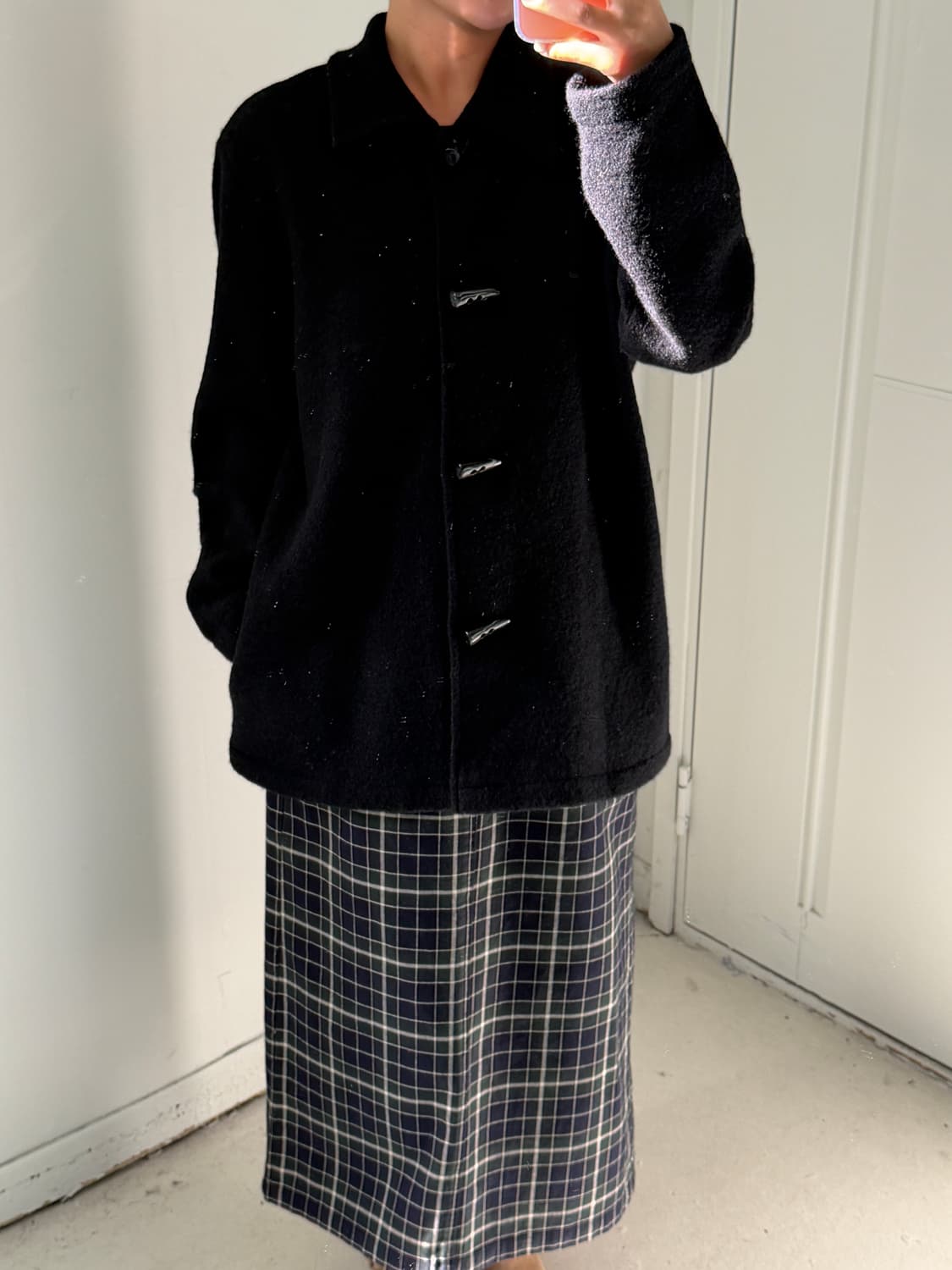 일본빈티지 블랙 울100 니트 자켓 상품이미지1