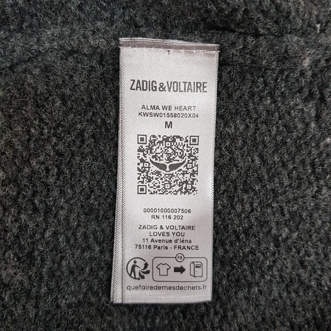 자딕앤볼테르 하트 패턴 터틀넥 니트 m사이즈 상품이미지8