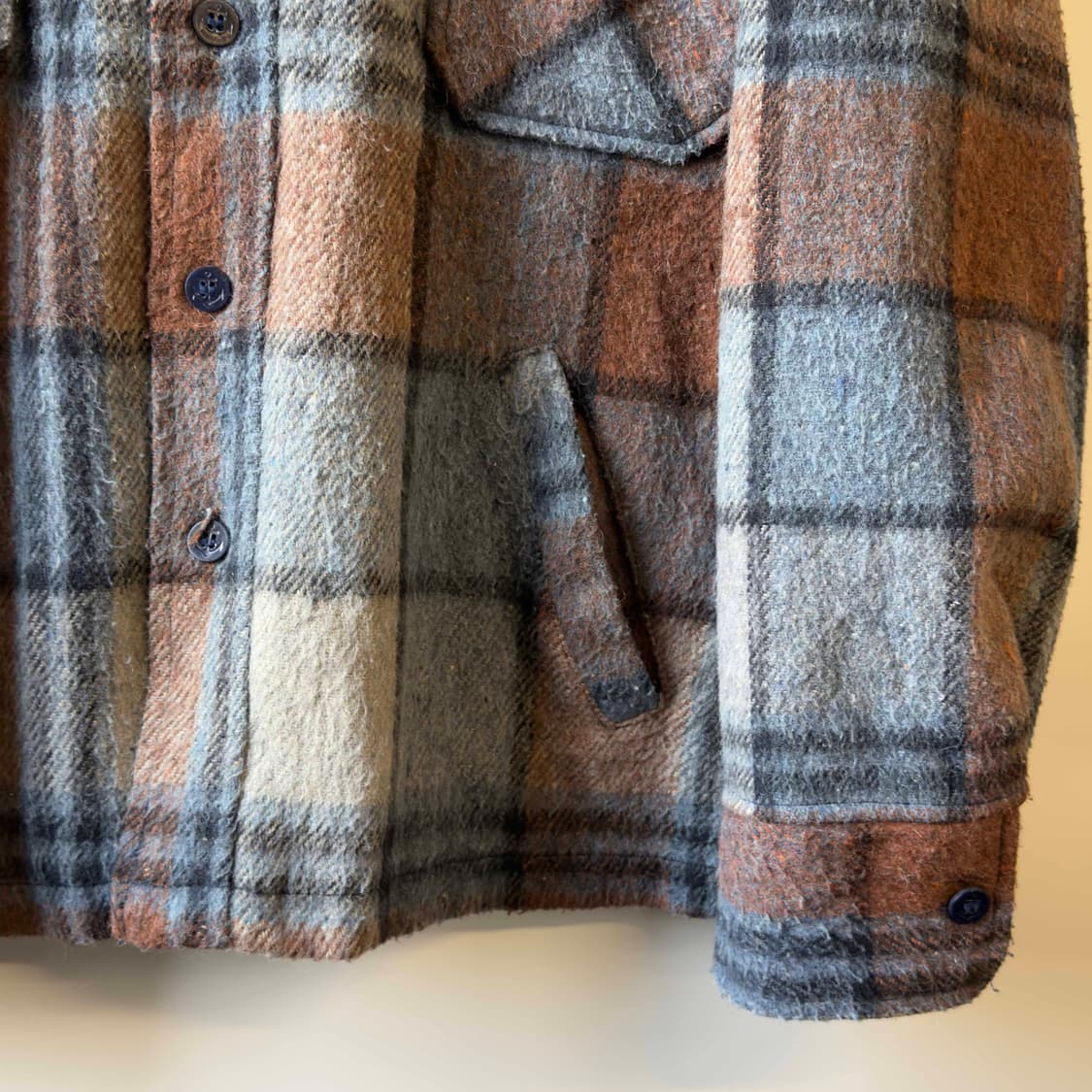 80s Sears 체크 울 자켓 USA 상품이미지3