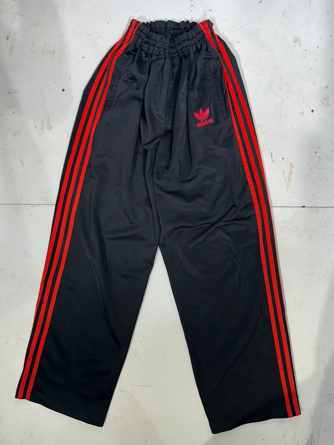 80s 아디다스 블랙 와이드 파이어버드 트레이닝 팬츠 추리닝 바지 M 상품이미지4