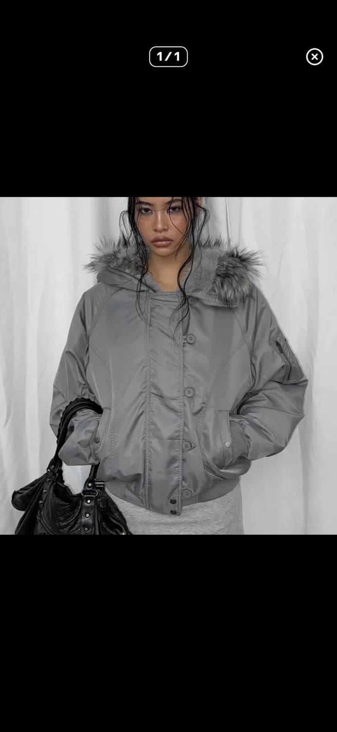 블랙업 누닐 퍼트리밍 후드점퍼 상품이미지2