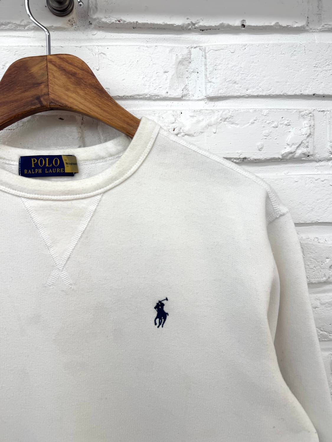 폴로 화이트 기모 스웻셔츠 상품이미지4