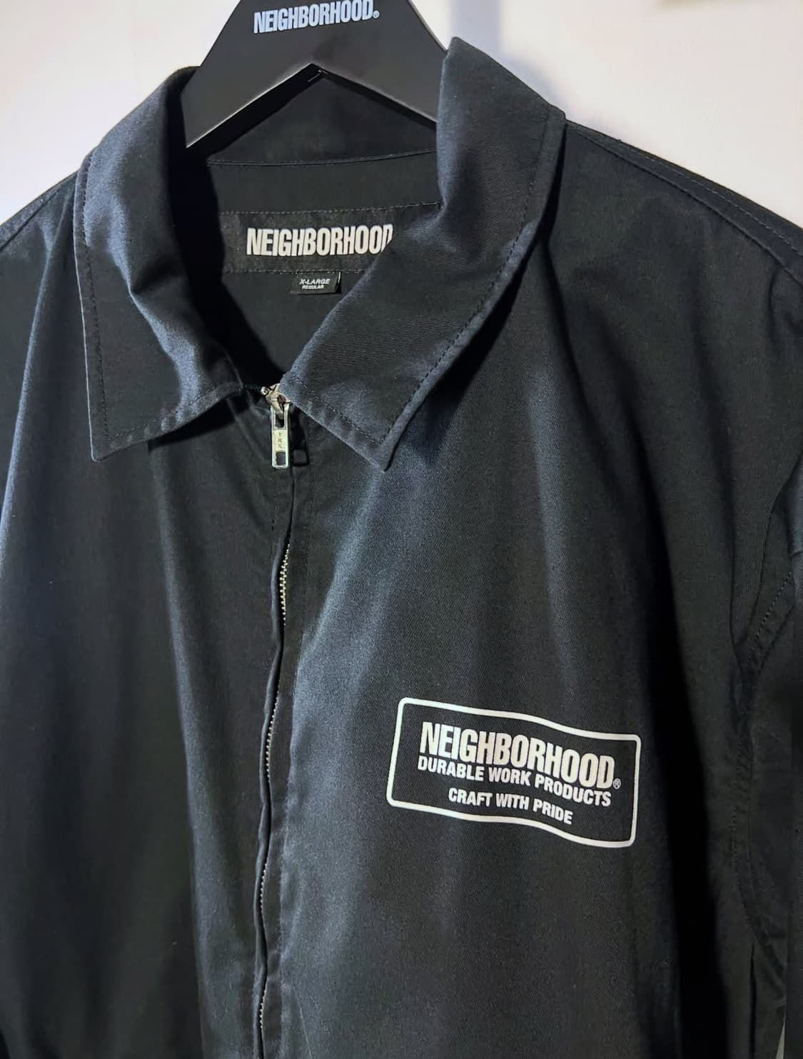 네이버후드 로고 블랙 워크자켓 블루종 23SS 시즌 블랙 상품이미지2