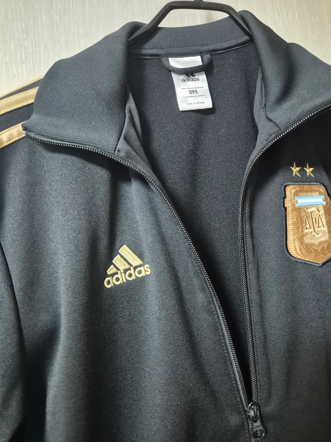 아디다스 희귀 대장급 아르헨티나 블랙골드 트랙탑 저지 져지집업 95 상품이미지5