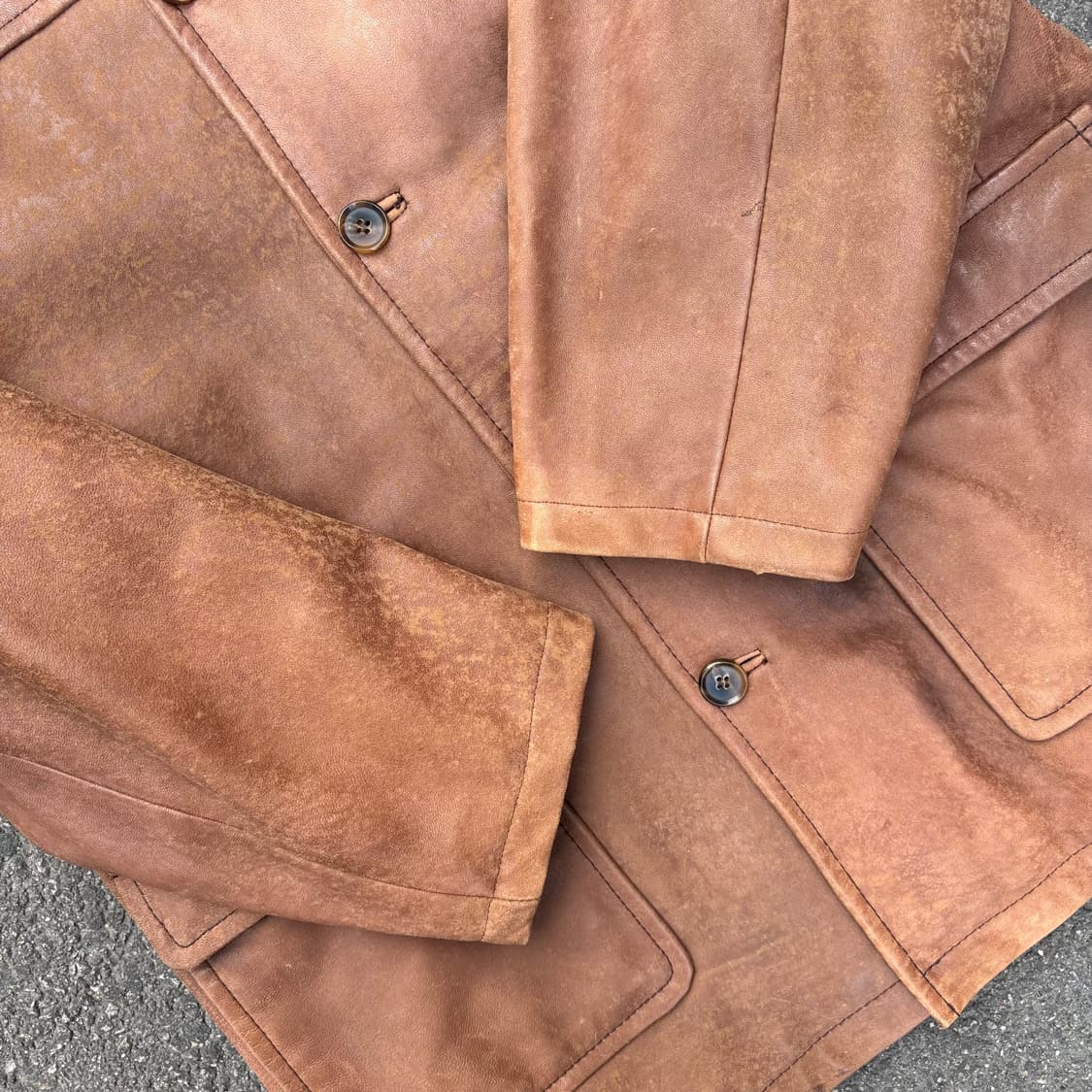 올드 콜롬비아 가죽 카 코트 상품이미지7