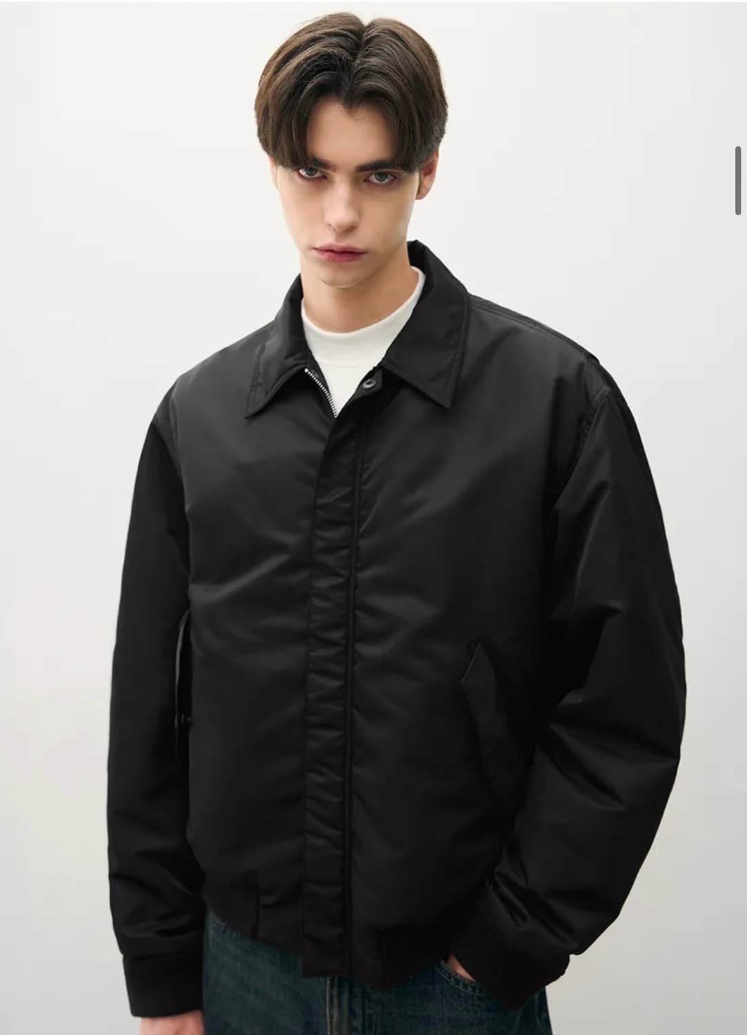 (L) 드로우핏 크롭 패디드 플라이트 블루종 자켓 [BLACK] 판매 상품이미지5