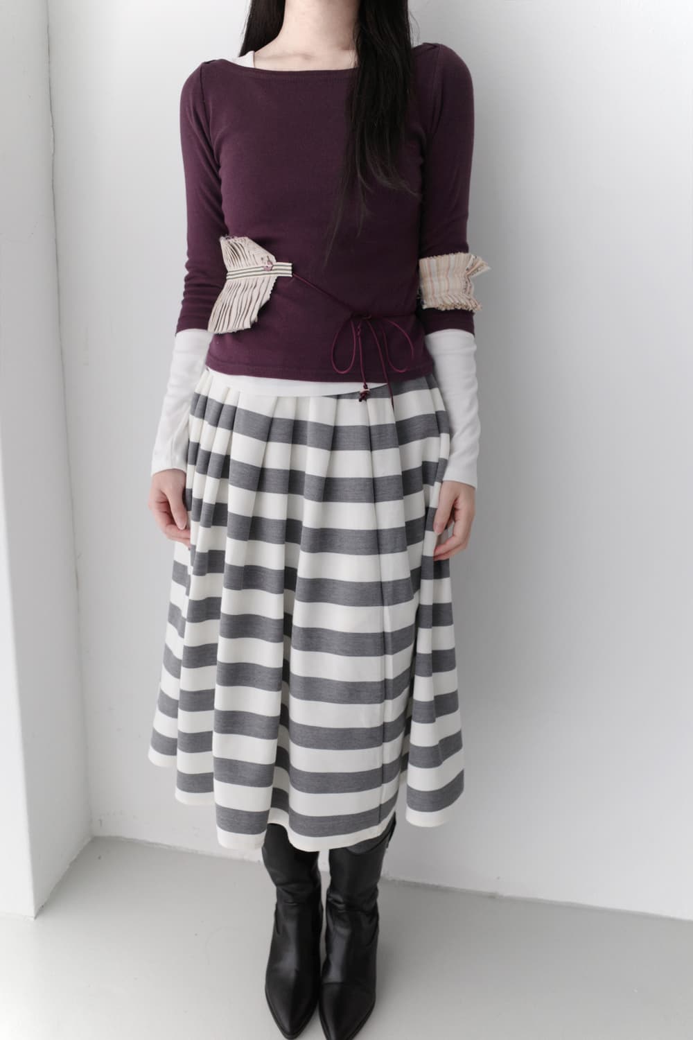 stripe flared skirt  상품이미지3
