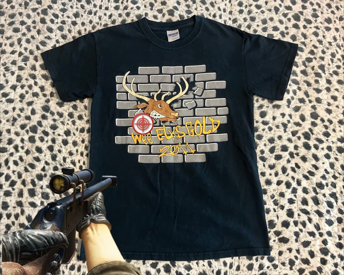 길단 GILDAN 사의 Moose 사슴 티셔츠 여성 S 구제 빈티지 상품이미지1
