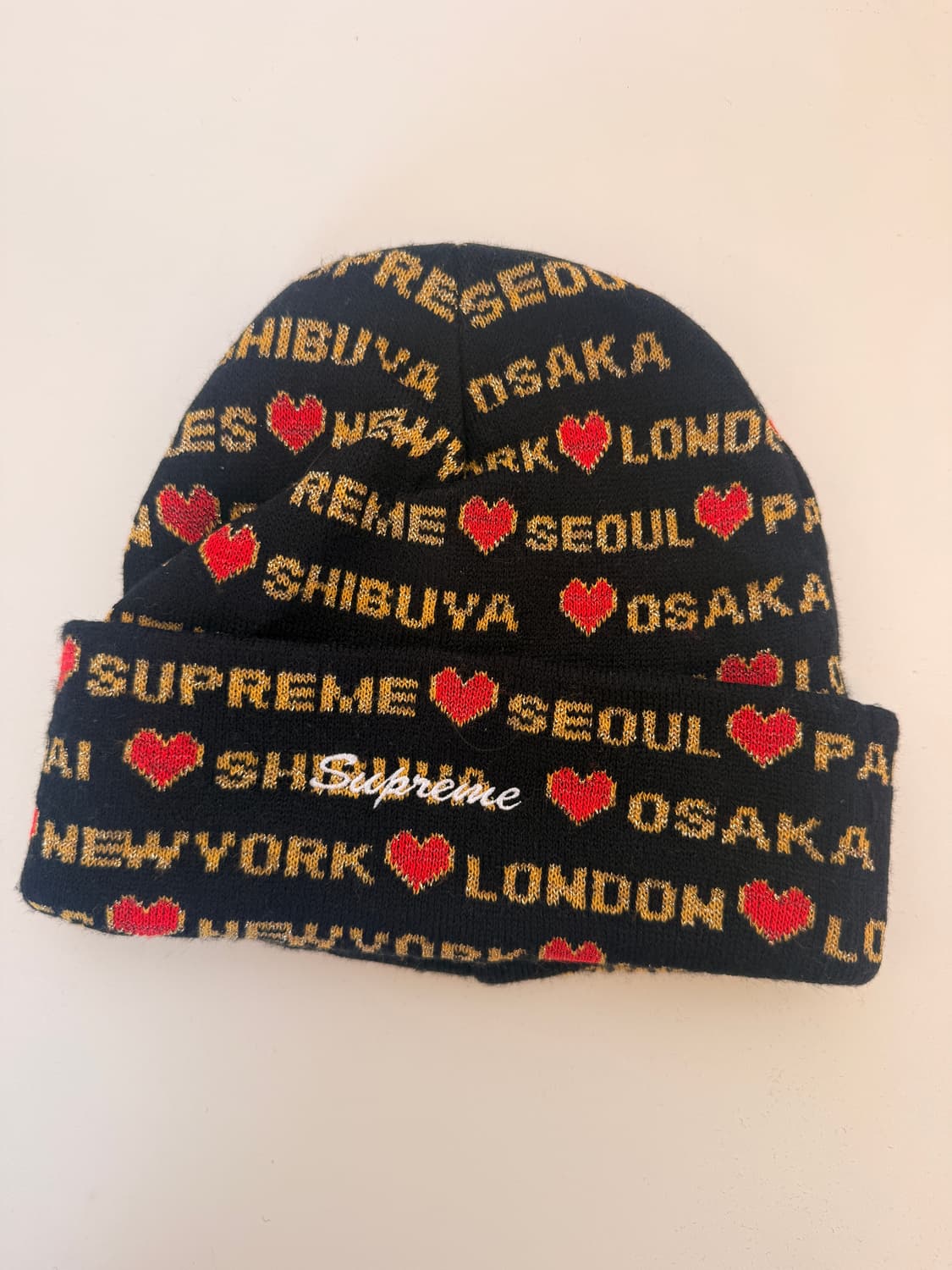  슈프림 하츠 비니 블랙 (Supreme Hearts Beanie)  상품이미지1